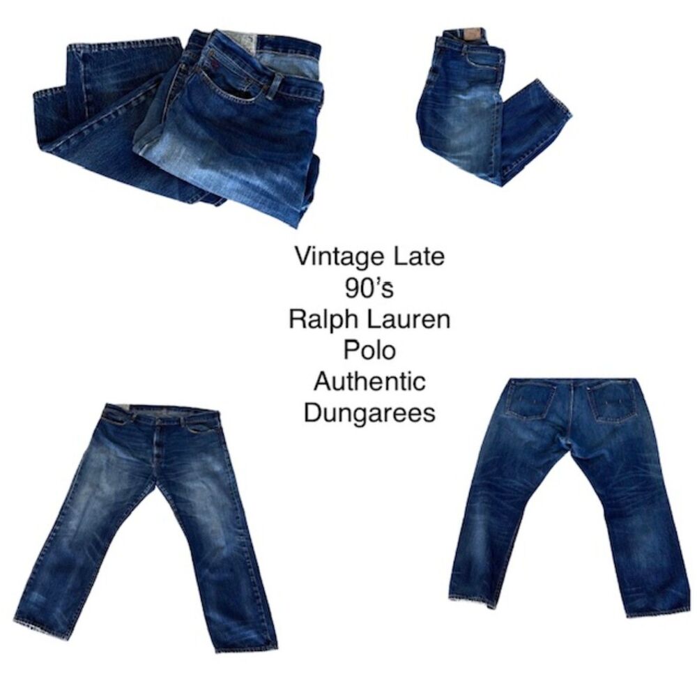 SZ 40W/30L VINTAGE Late 1990's Men's Polo Ralph Lauren Authentic Dungarees Jeans